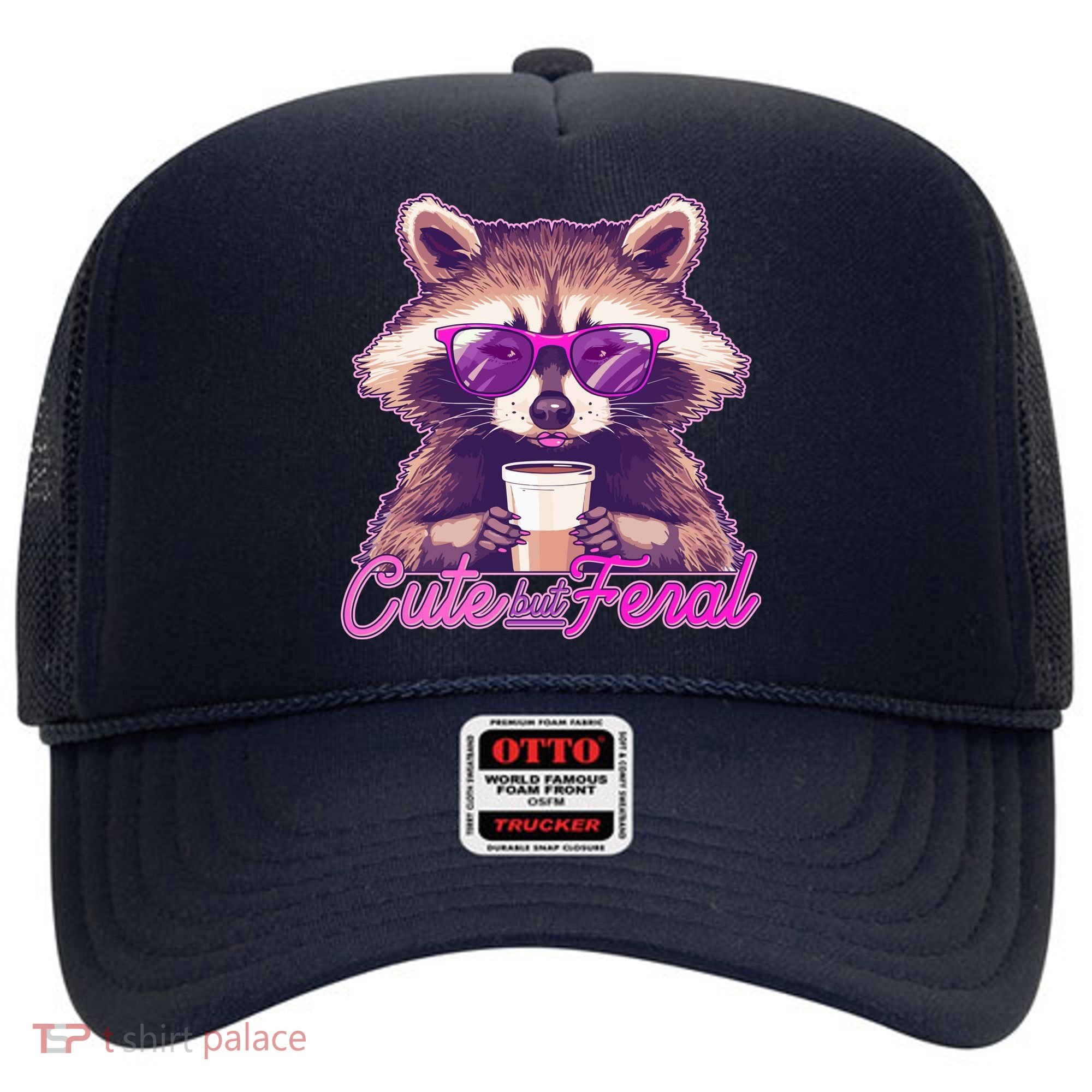 Funny Cute But Feral Coffee Raccoon Hat