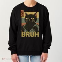 Funny Cat Bruh Meme Japanese Anime  Women's Sweatshirt thumb 0