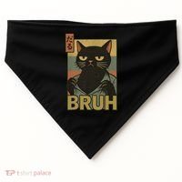 Funny Cat Bruh Meme Japanese Anime  USA-Made Doggie Bandana thumb 0