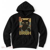 Funny Cat Bruh Meme Japanese Anime  Hoodie thumb 0