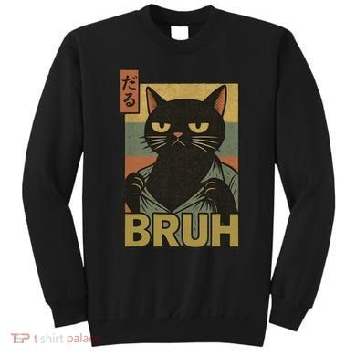 Funny Cat Bruh Meme Japanese Anime  Sweatshirt