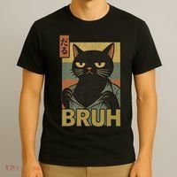 Funny Cat Bruh Meme Japanese Anime  T-Shirt thumb 3