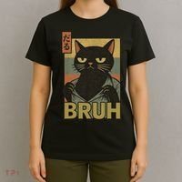 Funny Cat Bruh Meme Japanese Anime  T-Shirt thumb 4