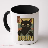 Funny Cat Bruh Meme Japanese Anime  Coffee Mug thumb 0