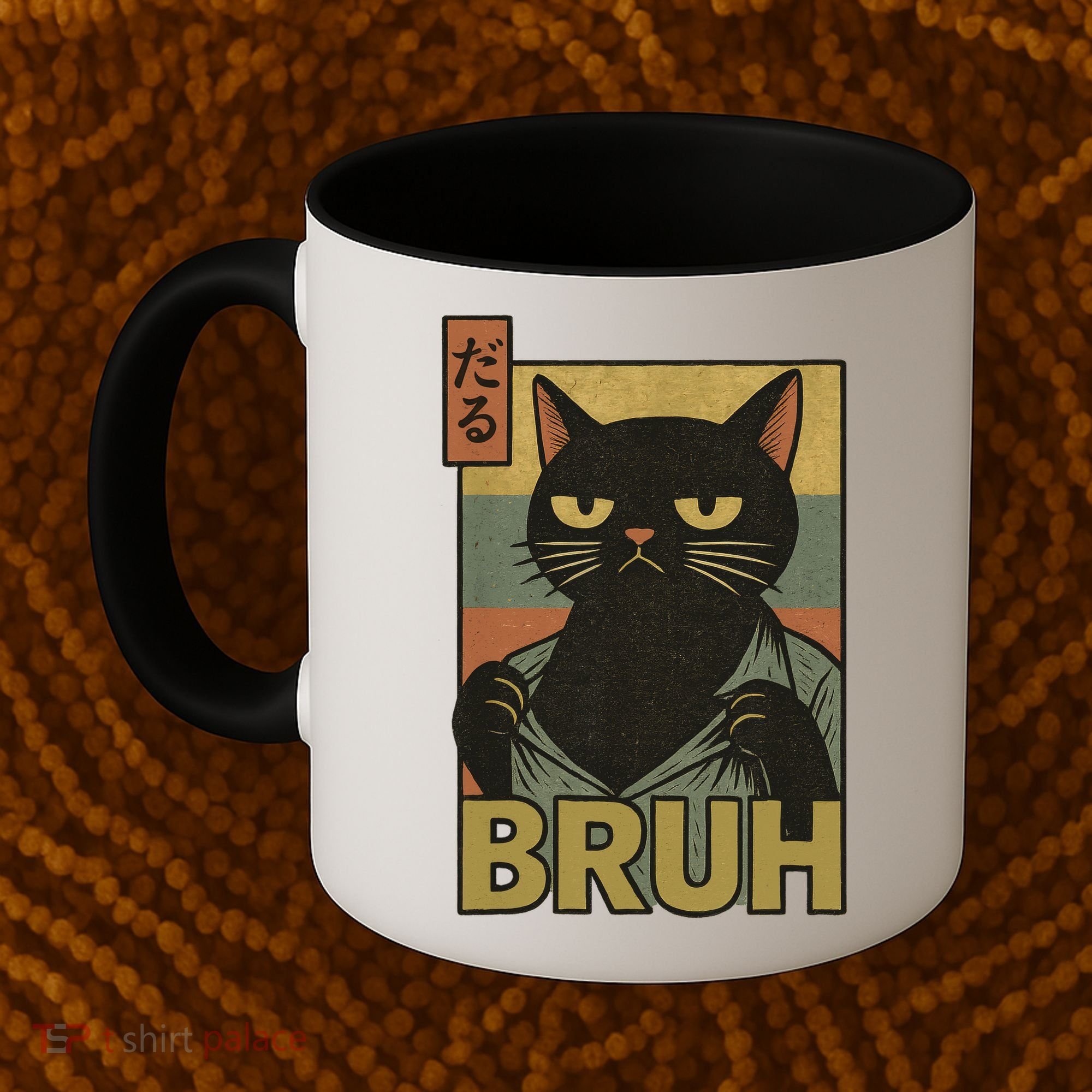 Funny Cat Bruh Meme Japanese Anime  Coffee Mug