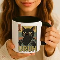 Funny Cat Bruh Meme Japanese Anime  Coffee Mug thumb 3