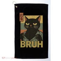Funny Cat Bruh Meme Japanese Anime  Golf Towel thumb 0