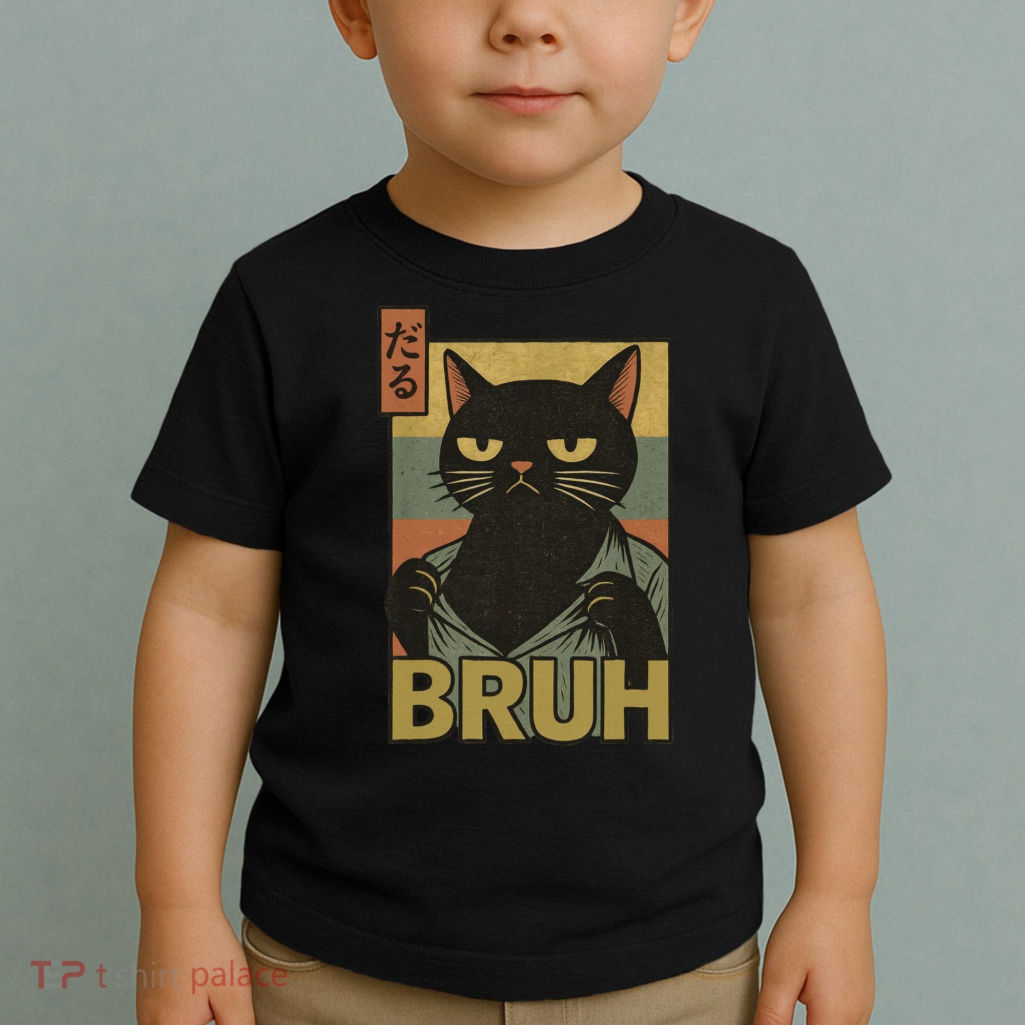 Funny Cat Bruh Meme Japanese Anime  Toddler T-Shirt