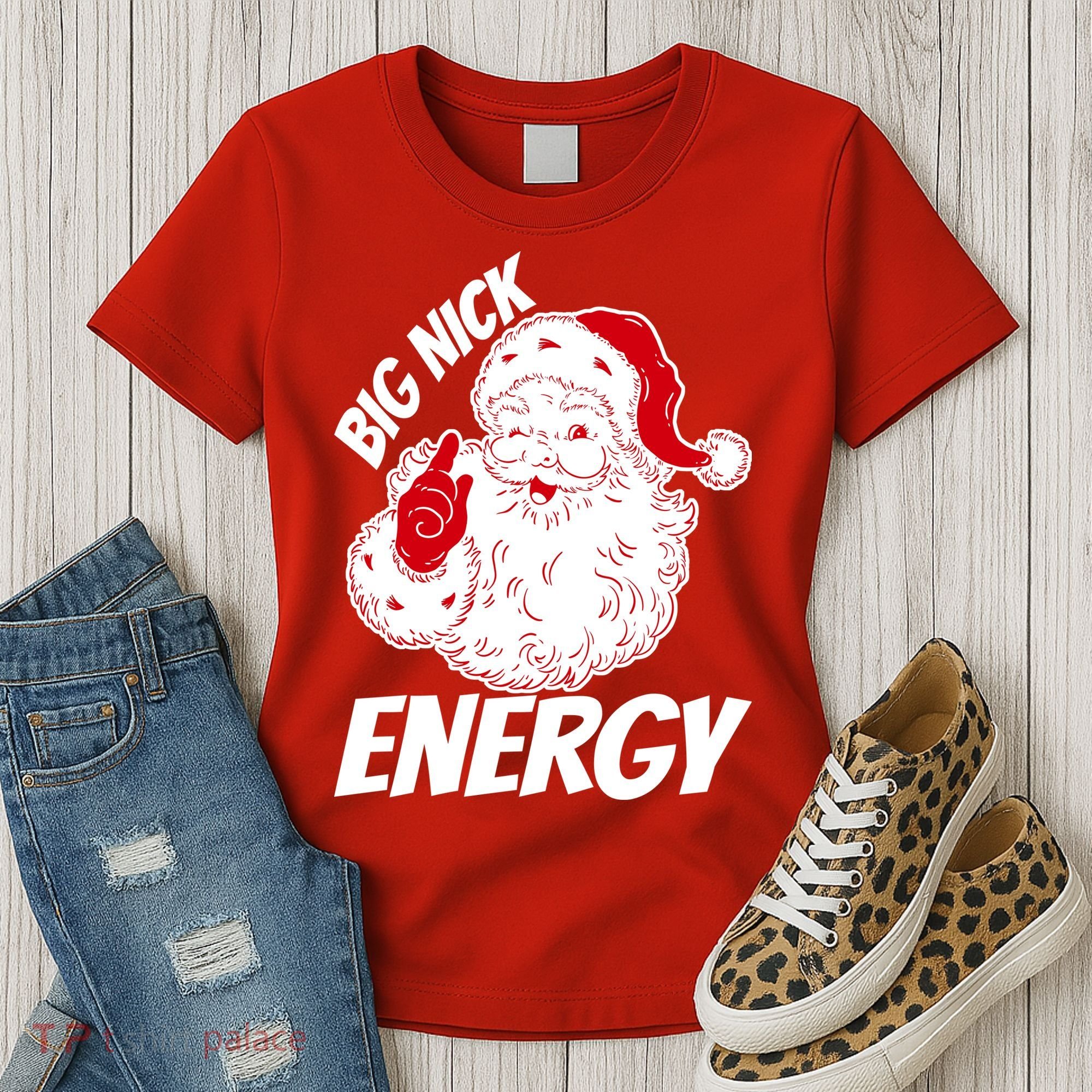 Funny Christmas Big Nick Energy Sweatshirt Santa Claus  Women's T-Shirt