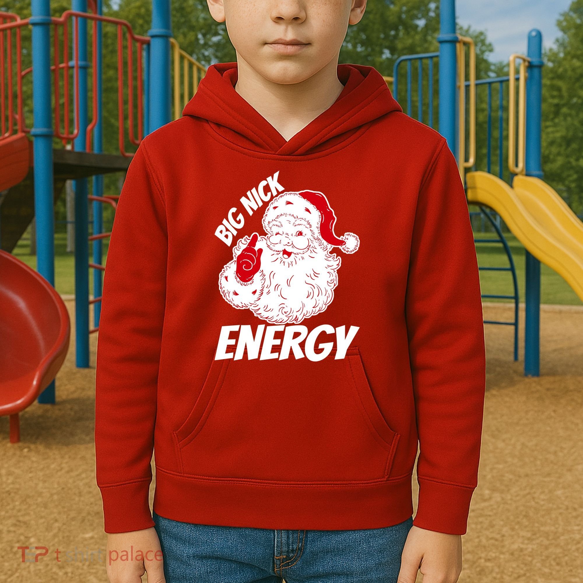 Funny Christmas Big Nick Energy Sweatshirt Santa Claus  Kids Hoodie