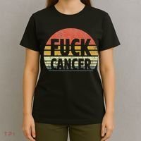 Fuck Cancer Breast Cancer Awareness Gift Retro Distressed T-Shirt thumb 4