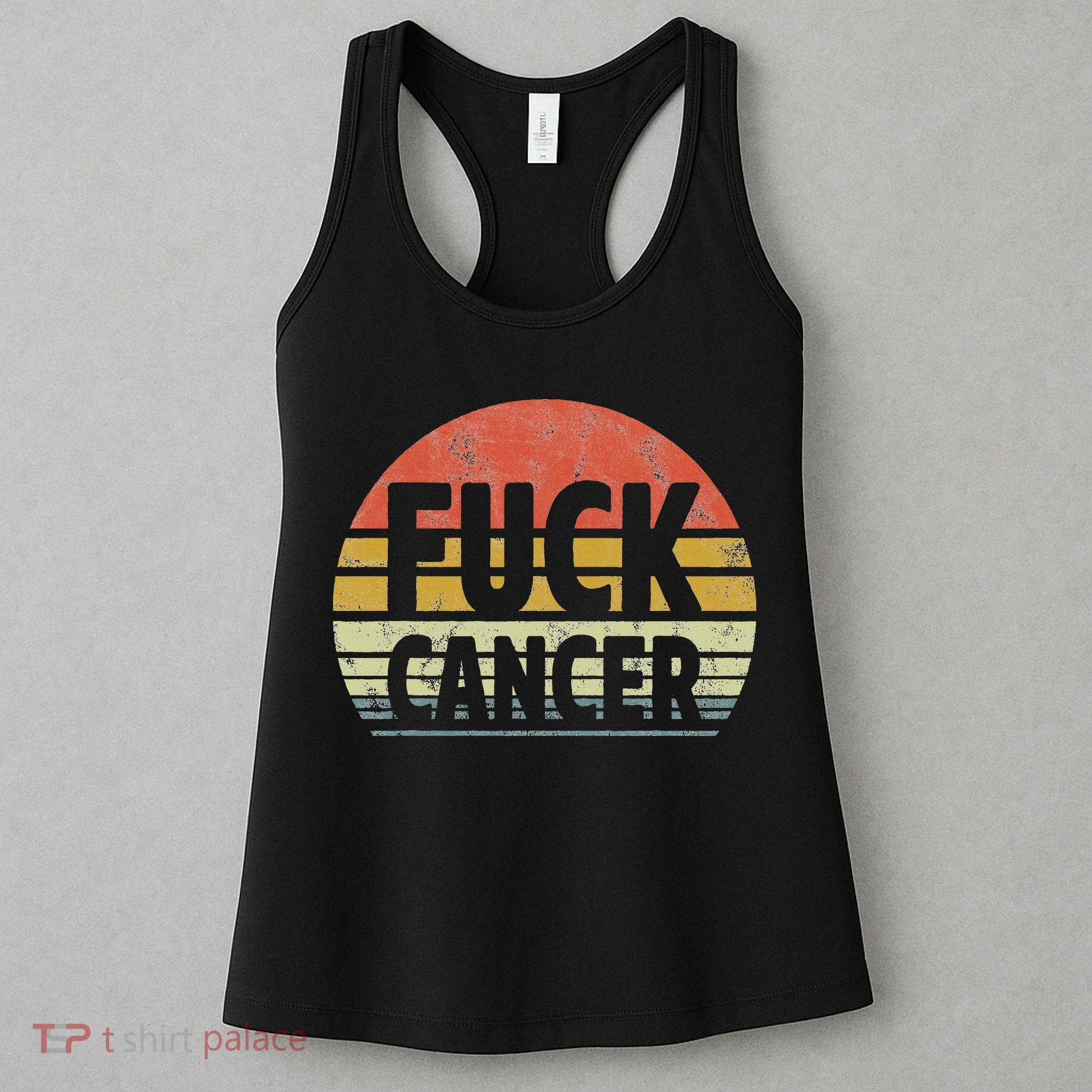 Fuck Cancer Breast Cancer Awareness Gift Retro Distressed Women's Tank Top