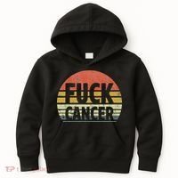 Fuck Cancer Breast Cancer Awareness Gift Retro Distressed Kids Hoodie thumb 0