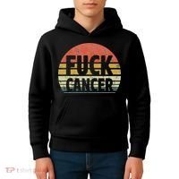 Fuck Cancer Breast Cancer Awareness Gift Retro Distressed Kids Hoodie thumb 4
