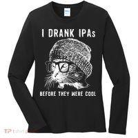 Funny Cat Beer IPA S For Women Funny Cat Lover Gift Women's Long Sleeve Shirt thumb 0