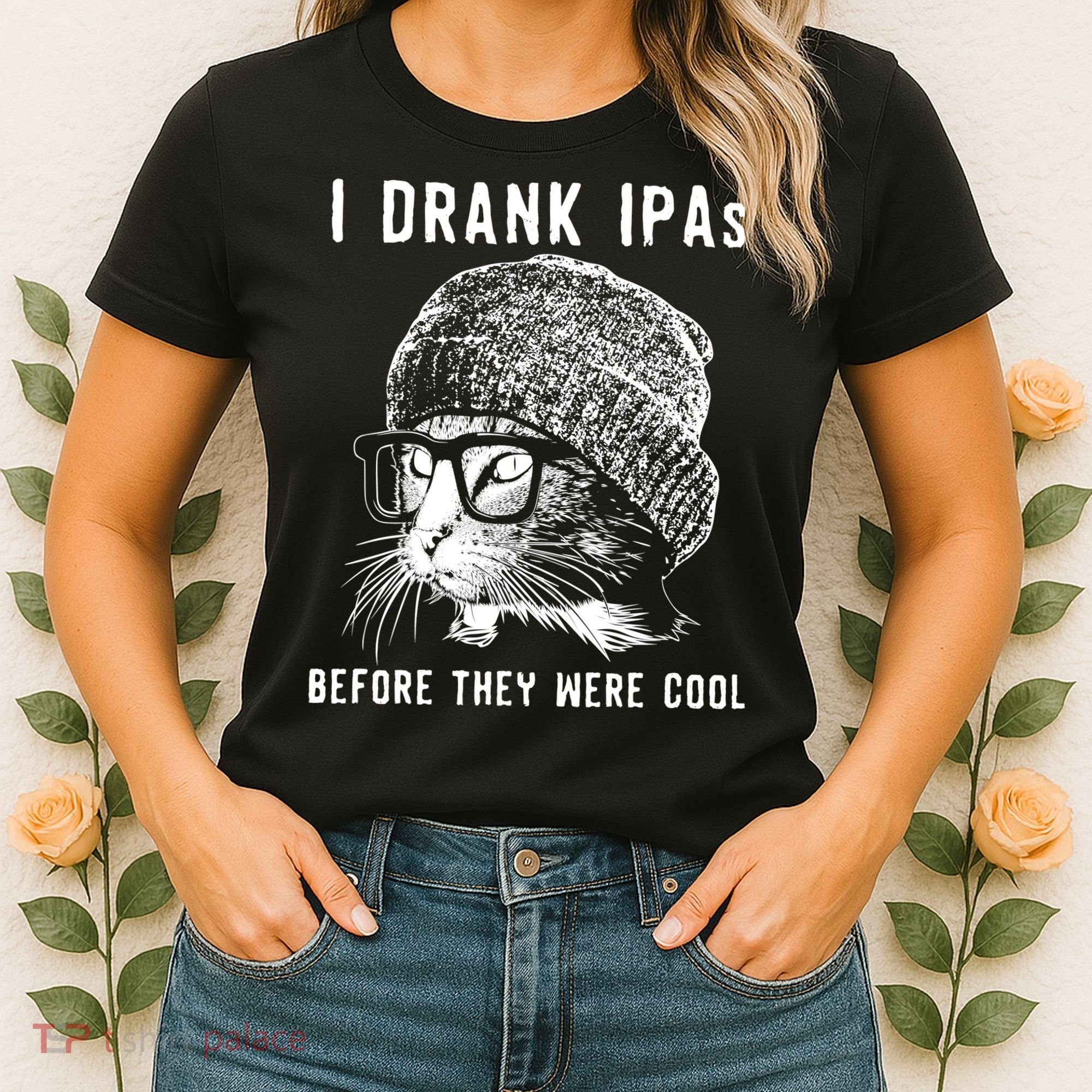 Funny Cat Beer IPA S For Women Funny Cat Lover Gift Women's T-Shirt