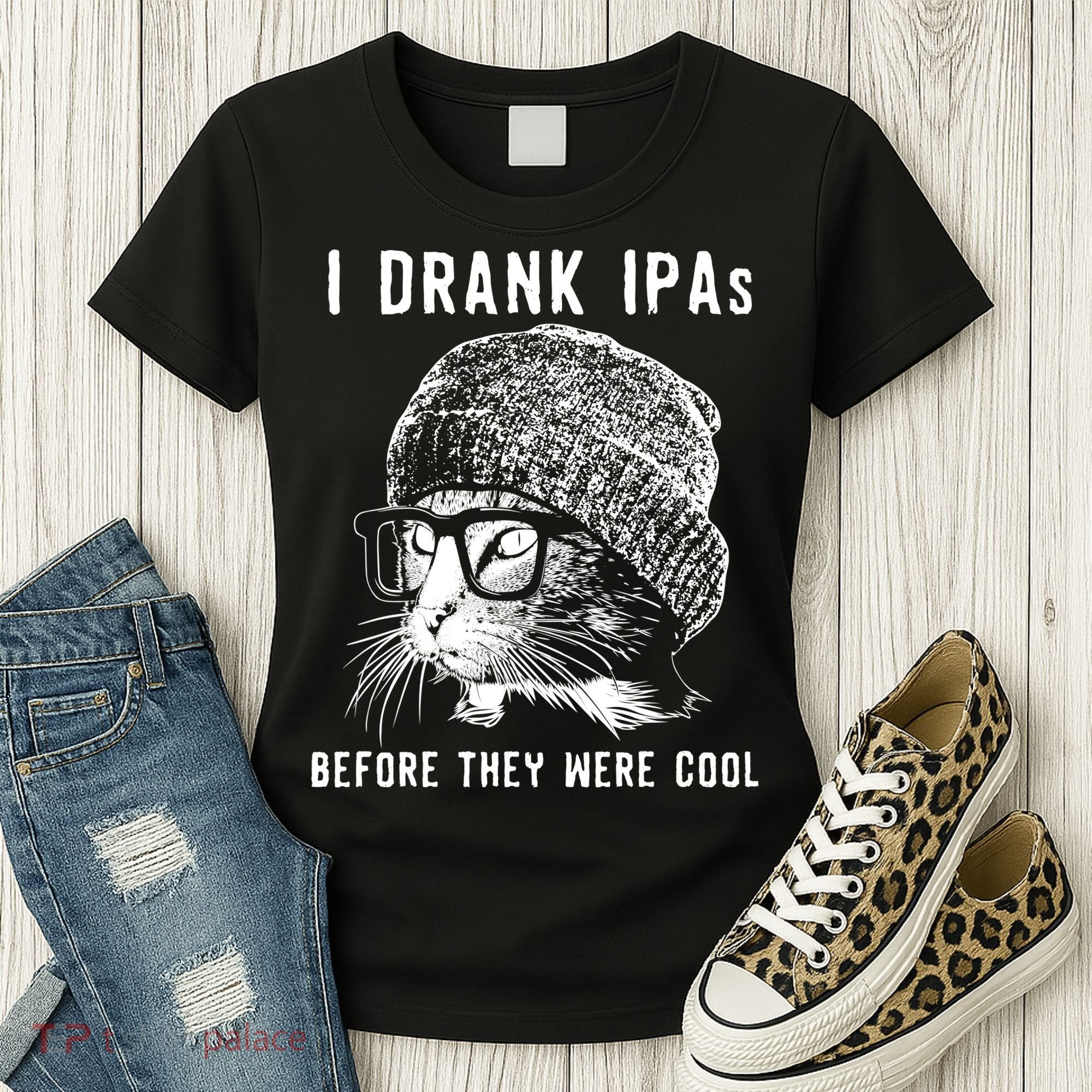 Funny Cat Beer IPA S For Women Funny Cat Lover Gift Women's T-Shirt