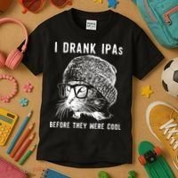 Funny Cat Beer IPA S For Women Funny Cat Lover Gift Kids T-Shirt thumb 3