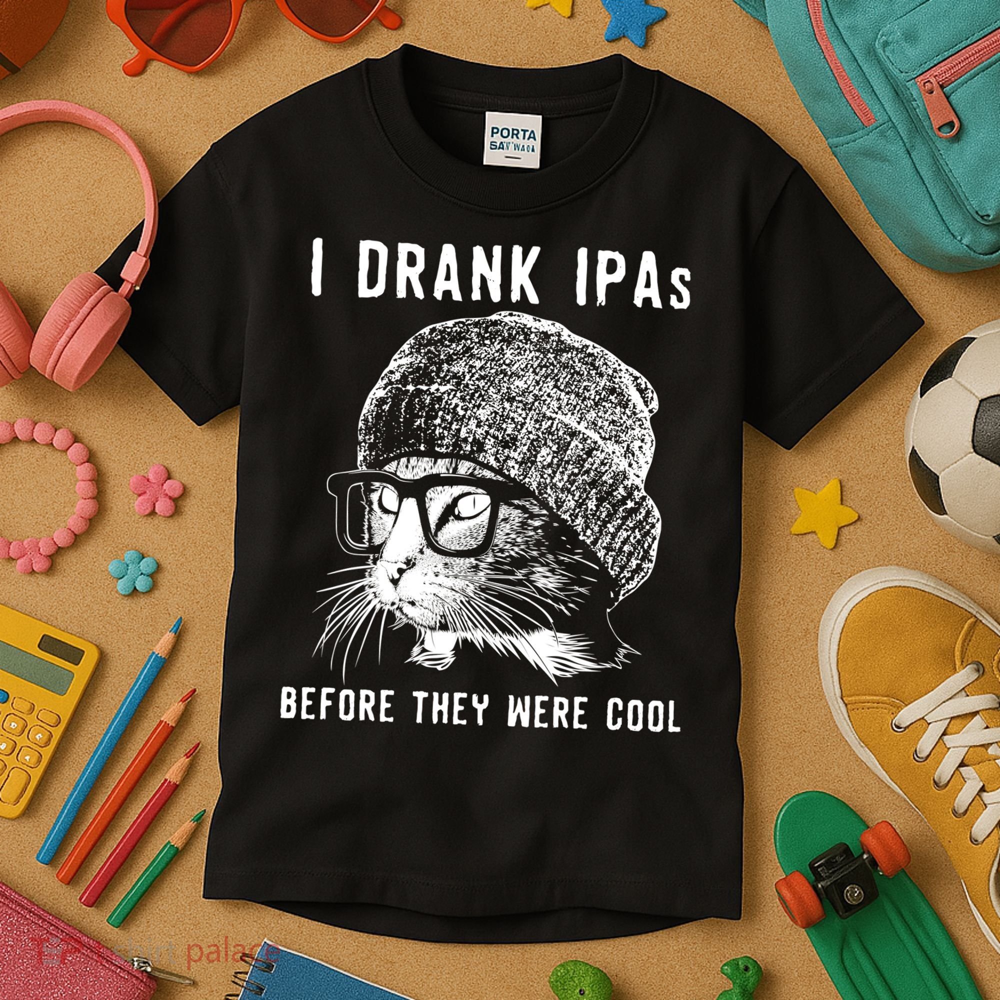 Funny Cat Beer IPA S For Women Funny Cat Lover Gift Kids T-Shirt