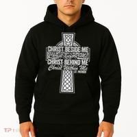 Funny Christ Beside Me Christ Before Me Christ Behind Me Hoodie thumb 2