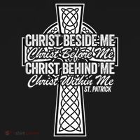 Funny Christ Beside Me Christ Before Me Christ Behind Me Long Sleeve Shirt thumb 2