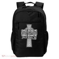 Funny Christ Beside Me Christ Before Me Christ Behind Me Backpack thumb 0