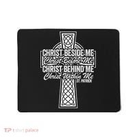 Funny Christ Beside Me Christ Before Me Christ Behind Me Mousepad thumb 0