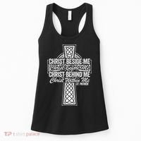 Funny Christ Beside Me Christ Before Me Christ Behind Me Women's Tank Top thumb 0