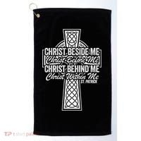 Funny Christ Beside Me Christ Before Me Christ Behind Me Golf Towel thumb 0