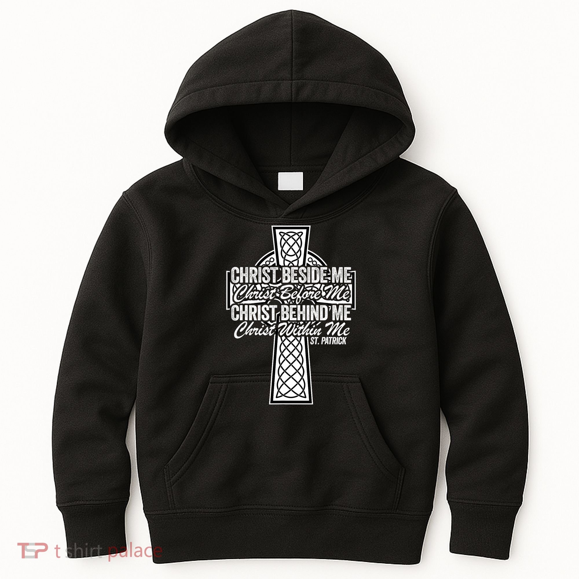 Funny Christ Beside Me Christ Before Me Christ Behind Me Kids Hoodie