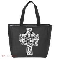 Funny Christ Beside Me Christ Before Me Christ Behind Me Tote Bag thumb 0