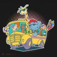 Funny Cool Back to School Animals School Bus Backpack thumb 2