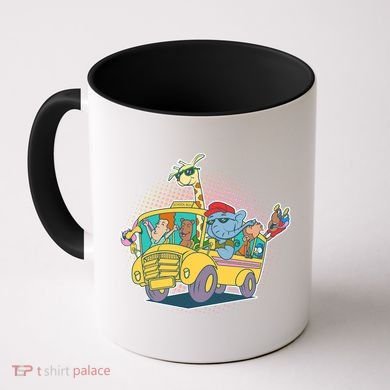 Funny Cool Back to School Animals School Bus Coffee Mug