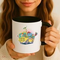 Funny Cool Back to School Animals School Bus Coffee Mug thumb 3