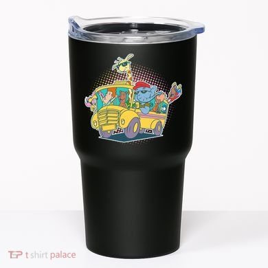 Funny Cool Back to School Animals School Bus Tumbler