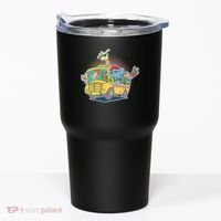 Funny Cool Back to School Animals School Bus Tumbler thumb 0
