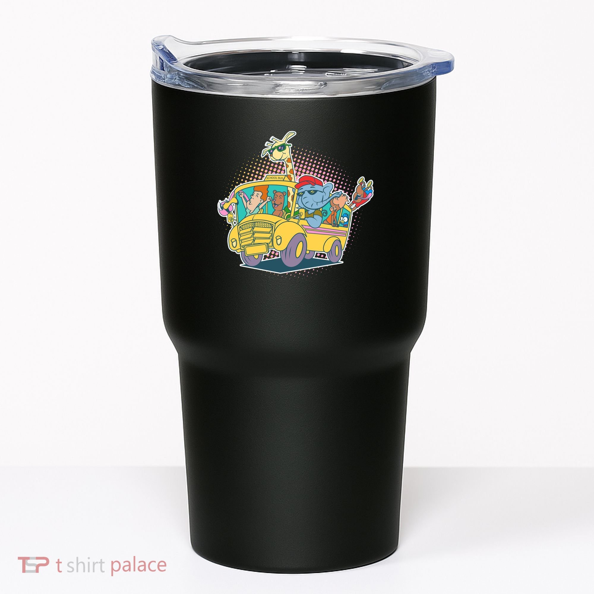 Funny Cool Back to School Animals School Bus Tumbler