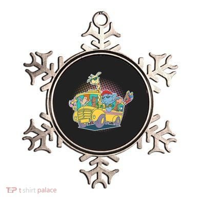 Funny Cool Back to School Animals School Bus Ornament
