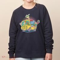 Funny Cool Back to School Animals School Bus Women's Sweatshirt thumb 0