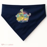 Funny Cool Back to School Animals School Bus USA-Made Doggie Bandana thumb 0