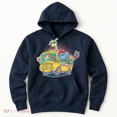 Funny Cool Back to School Animals School Bus Hoodie