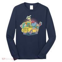 Funny Cool Back to School Animals School Bus Long Sleeve Shirt thumb 0