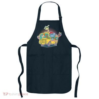 Funny Cool Back to School Animals School Bus Apron