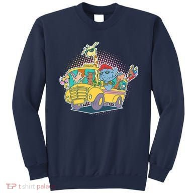 Funny Cool Back to School Animals School Bus Sweatshirt