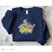Funny Cool Back to School Animals School Bus Sweatshirt thumb 2
