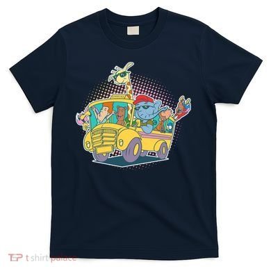 Funny Cool Back to School Animals School Bus T-Shirt
