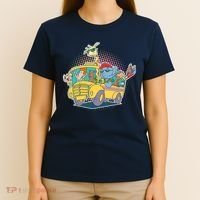 Funny Cool Back to School Animals School Bus T-Shirt thumb 4