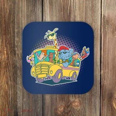 Funny Cool Back to School Animals School Bus Coaster