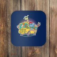 Funny Cool Back to School Animals School Bus Coaster thumb 0