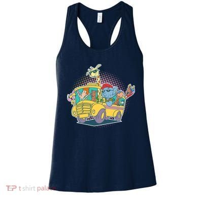 Funny Cool Back to School Animals School Bus Women's Tank Top